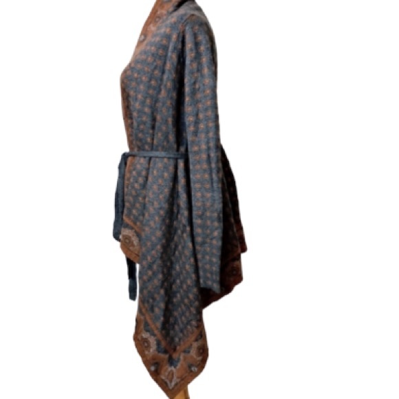 Anthro Field Flower Wrap Belted Cardigan - Picture 3 of 10